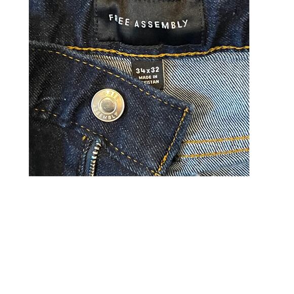 Free Assembly Blue Slim Fit Jeans Mens 34x32 - Picture 3 of 3